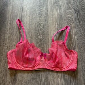 Victoria's Secret Hot Pink Lace Bra
